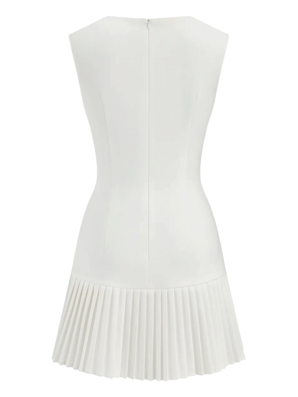 Commense White Sleeveless Mini Dress with Gold Buttons - Picture 3 of 11